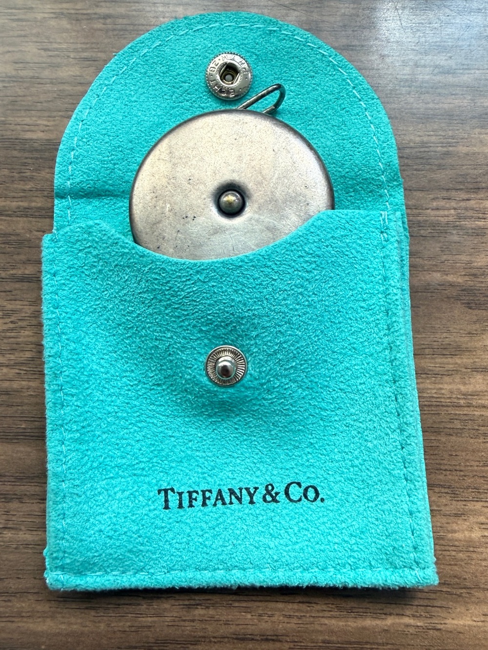 Vintage 1999 Tiffany & Co. Sterling Silver Measuring Tape and Pouch